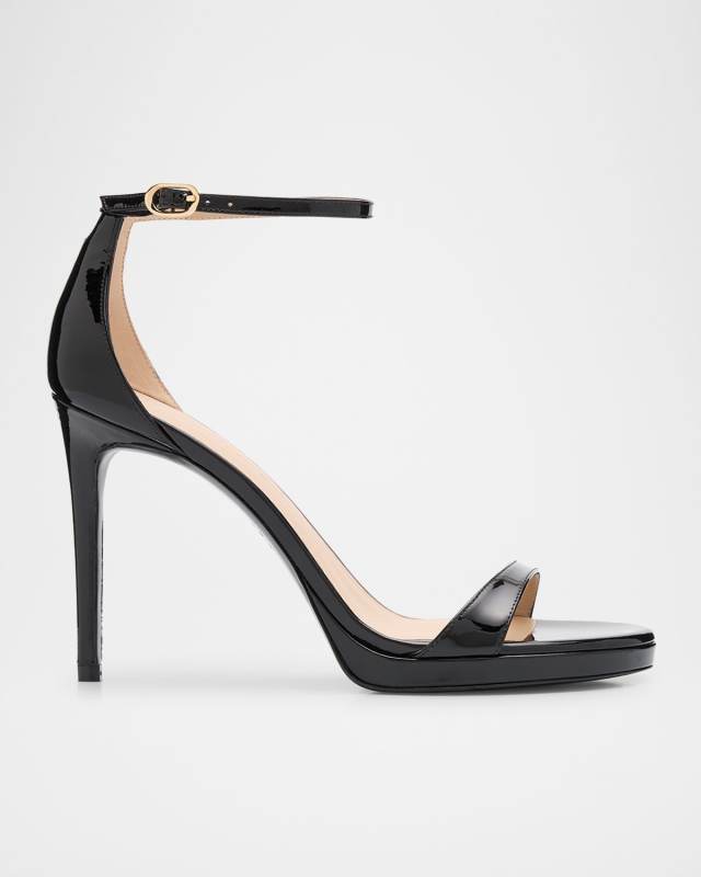 Nudist Patent Leather Stiletto Platform Sandals
